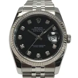 ROLEX DATEJUST MODEL #116234G 10P DIAMOND BLACK  #005