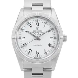 ROLEX AIR KING 14010 WHITE CENTER ROME U NUMBER SECOND HAND MENS