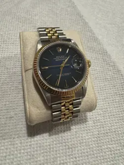 ROLEX DATEJUST 16233 GOLD AND SILVER JUBILEE BRACELET WITH GOLD BEZEL NO HOLE