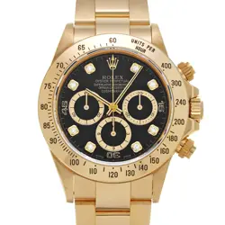 ROLEX COSMOGRAPH DAYTONA 16528G BLACK/DIAMOND WATCH 670678