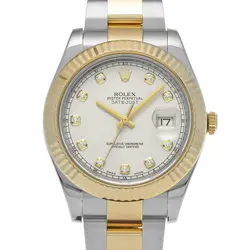 ROLEX DATEJUSTII 116333G IVORY/DIAMOND WATCH 675828