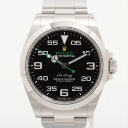 ROLEX AIR-KING 126900 SS SS AT BLACK DIAL 3 EXTRA LINKS