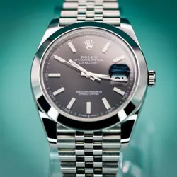 Rolex Datejust 126300 - Jubilee Bracelet with Silver Bezel Black dial-41mm
