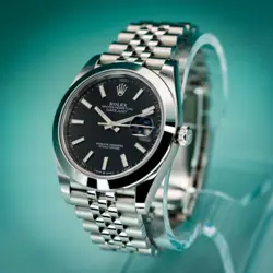 Rolex Datejust 126300 - Jubilee Bracelet with Silver Bezel Black dial-41mm