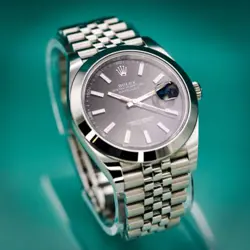 Rolex Datejust 126300 - Jubilee Bracelet with Silver Bezel Black dial-41mm