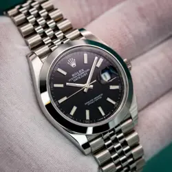 Rolex Datejust 126300 - Jubilee Bracelet with Silver Bezel Black dial-41mm