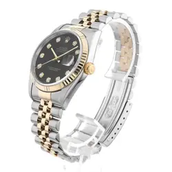 ROLEX DATEJUST 10P DIAMOND 16233G BLACK Y 566551