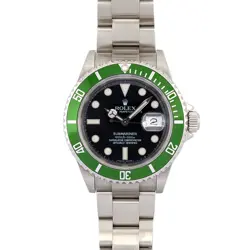 ROLEX 16610LV SUBMARINER DATE KERMIT 40MM 2006 BOX & PAPERS