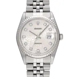 ROLEX DATEJUST 16234G SILVER COMPUTER/DIAMOND WATCH 676921