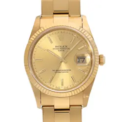 ROLEX OYSTER PERPETUAL DATE 15238 CHAMPAGNE WATCH 676854