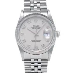 ROLEX DATEJUST 16234 W NUMBER (MANUFACTURED AROUND 1996) SILVER COMPUTER MEN...