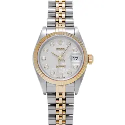ROLEX DATEJUST 10P DIAMOND 69173G U SERIES (MANUFACTURED AROUND 1997) SILVER...