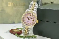 Rolex Lady-Datejust 79173 custom Mother of Pearl pink Diamon Dial Bezel  B & P