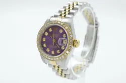 Rolex Lady-Datejust 26mm 69173 Custom Purple Diamond Dial & bezel 1994 B&P