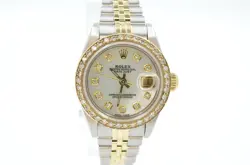 ROLEX LADY-DATEJUST26MM 69173 CUSTOM MOTHER OF PEARL DIAMOND DIAL BEZEL 1994 B&P