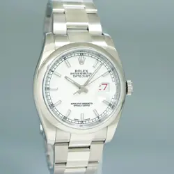 MINT 2014 Rolex DateJust 36mm 116200 Steel White Stick Dial Watch Box