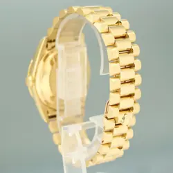 MINT Rolex President 18388 Champagne Diamond Lugs Bezel Double Quick Gold Watch