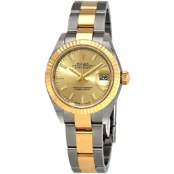 ROLEX DATEJUST AUTOMATIC CHAMPAGNE DIAL LADIES STEEL AND 18KT YELLOW GOLD OYSTER