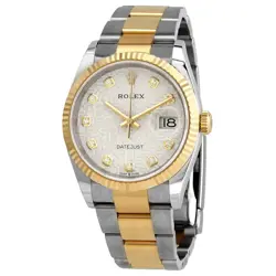 ROLEX DATEJUST 36 SILVER JUBILEE DIAMOND DIAL MEN'S STAINLESS STEEL AND 18KT