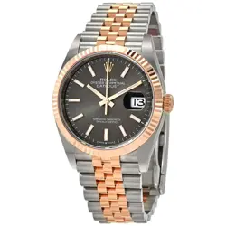 ROLEX DATEJUST 36 AUTOMATIC DARK RHODIUMDIAL MEN'S STEEL AND 18KT EVEROSE GOLD