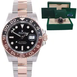 2023 NEW PAPERS ROLEX GMT MASTER 2 II ROOT BEER ROSE GOLD 126711 CHNR WATCH BOX