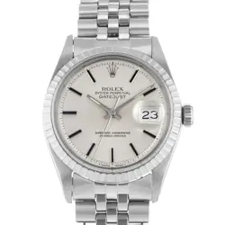 ROLEX DATEJUST 36 1601 VINTAGE SILVER STEEL WHITE GOLD JUBILEE MENS WATCH 1970