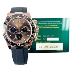 2025 ROLEX COSMOGRAPH DAYTONA 126515LN, 40MM, ROSE GOLD, BRIGHT CHOCOLATE & B...