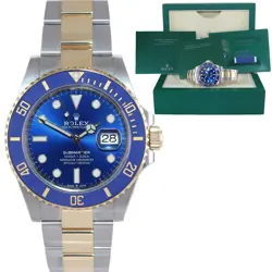 2024 NEW PAPERS ROLEX SUBMARINER 41MM BLUE 126613LB TWO TONE GOLD STEEL WATCH