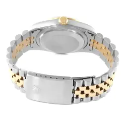 ROLEX DATEJUST STEEL YELLOW GOLD CHAMPAGNE DIAMOND DIAL MENS WATCH 16233