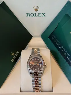 ROLEX LADY-DATEJUST NEW 2025 CHOCOLATE DIAMOND DIAL 279171 ROSE GOLD JUBILEE