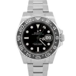 MINT UNPOLISHED PAPERS ROLEX GMT-MASTER II BLACK STEEL GREEN 40MM 116710 LN BOX