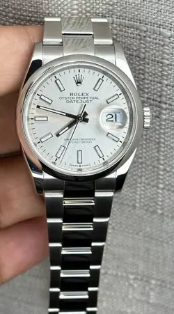 ROLEX DATEJUST 116200 SILVER OYSTER BRACELET WITH SILVER DIAL