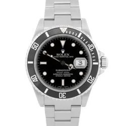 NOS STICKERED ROLEX SUBMARINER DATE BLACK STAINLESS 40MM NO-HOLES 16610 BOX