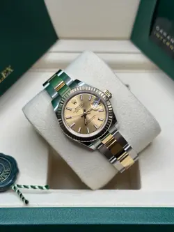Rolex Lady-Datejust Champagne Index Two Tone Yellow Gold Fluted Bezel Oyster