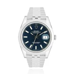 ROLEX STAINLESS STEEL DATEJUST BLUE STICK DIAL 41MM 2024