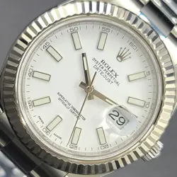 ROLEX MEN'S 41MM DATEJUST 116334 18K WHITE GOLD & STAINLESS STEEL OYSTER 2012+