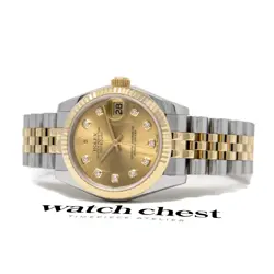 Rolex Women's Datejust 31 Gold & Steel 178273 Wristwatch - Champagne Diamond
