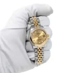Rolex Women's Datejust 31 Gold & Steel 178273 Wristwatch - Champagne Diamond