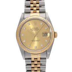 ROLEX DATEJUST 16233G CHAMPAGNE/DIAMOND WATCH 673252