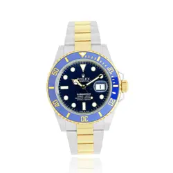 ROLEX STAINLESS STEEL & 18 KARAT YELLOW GOLD SUBMARINER BLUE/BLUE 41