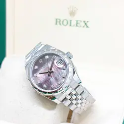 ROLEX 31MM FACTORY MOP DIAMONDS DIAL & DIAMONDS BEZEL REF: 178344 (2017)