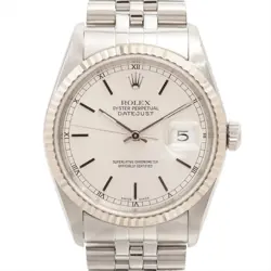 ROLEX DATEJUST 16234 SSWG SS AT SILVER-FACE 2 EXTRA LINKS