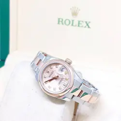 ROLEX 26MM 18K HALF RG PINK JUBILEE DIAMONDS DIAL DATEJUST REF: 179161 (2008)