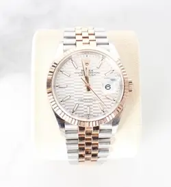 ROLEX DATEJUST PALM MOTIF WHITE DIAL ROSE GOLD COMBO 36MM 2022 117992779