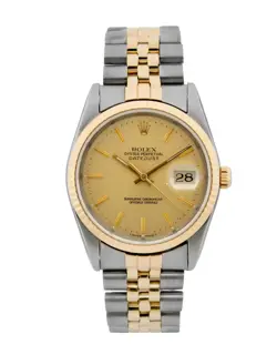 ROLEX DATEJUST 36 / CHAMPAGNE BATON DIAL / 1990 / 16233