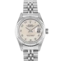 ROLEX DATEJUST 26 79174 ARABIC MOTHER OF PEARL STEEL WHITE GOLD LADIES WATCH