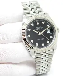 ROLEX 126334 DATEJUST 41 WITH BLACK DIAMOND DIAL ON JUBILEE