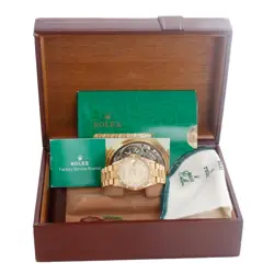ROLEX 18308 UNPOLISHED PRESIDENT DAY-DATE MEN'S BARK 18K GOLD WATCH BOX & BOOKS