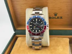 VINTAGE ROLEX GMT MASTER PEPSI RED BLUE 16750 MATTE DIAL STEEL BOX BOOKLET 40MM