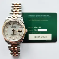 2022 ROLEX DATEJUST 36, 126231, STEEL & GOLD, MOTHER OF PEARL DIAMOND, JUBILE...